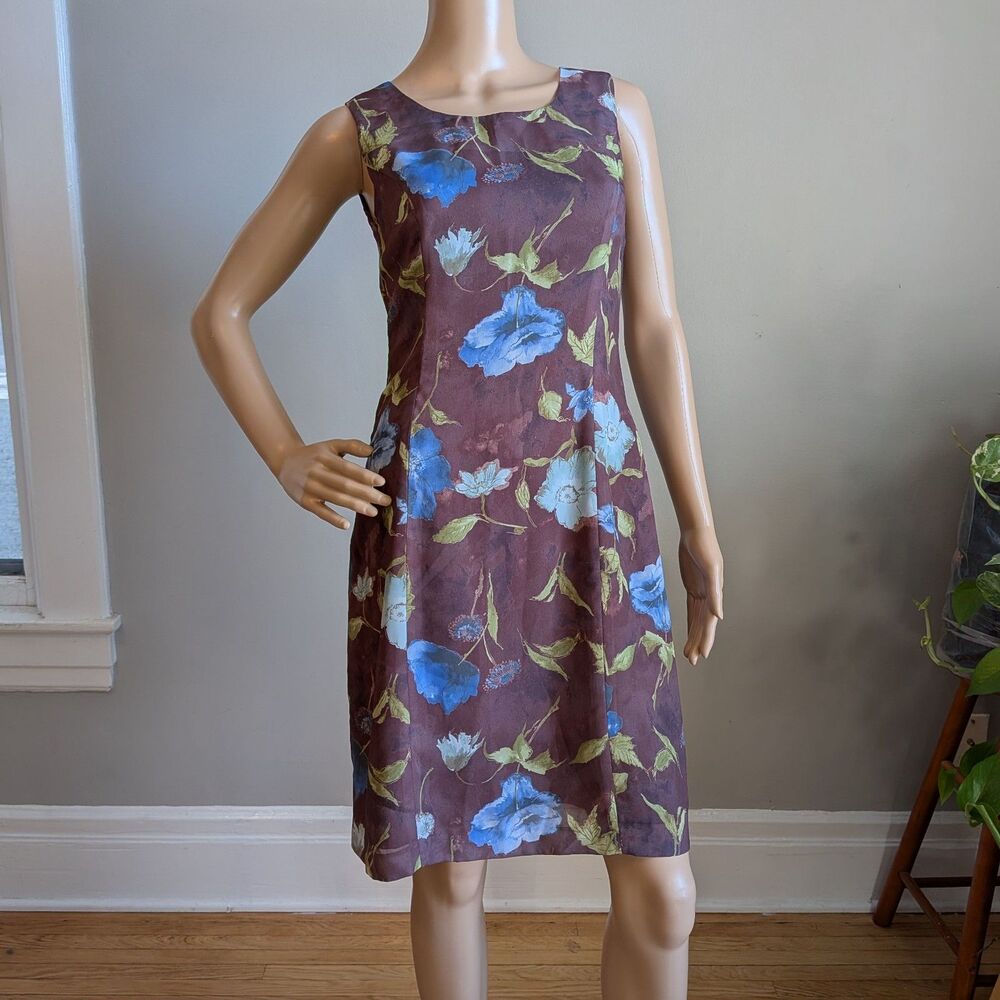 Vintage 1990s Floral Mini Shift Dress Cottagecore Size Small